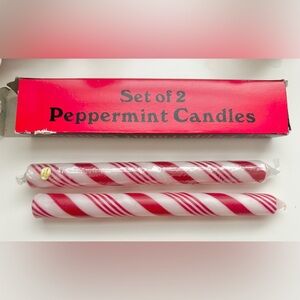 10” Peppermint Candles - Set of 2